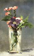 Edouard Manet Carnations and Clematis in a Crystal Vase oil painting artist
